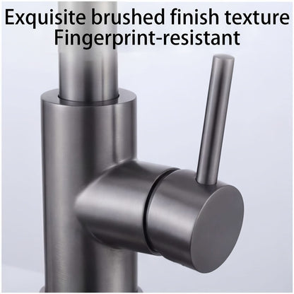 Modern Stainless Steel Pull-Out Kitchen Faucet