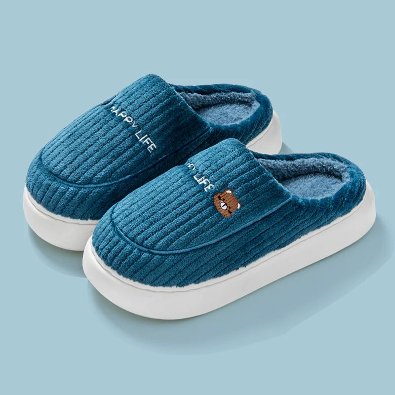 Soft Cotton Slippers for Men and Women - Lightweight & Insulating - Gray