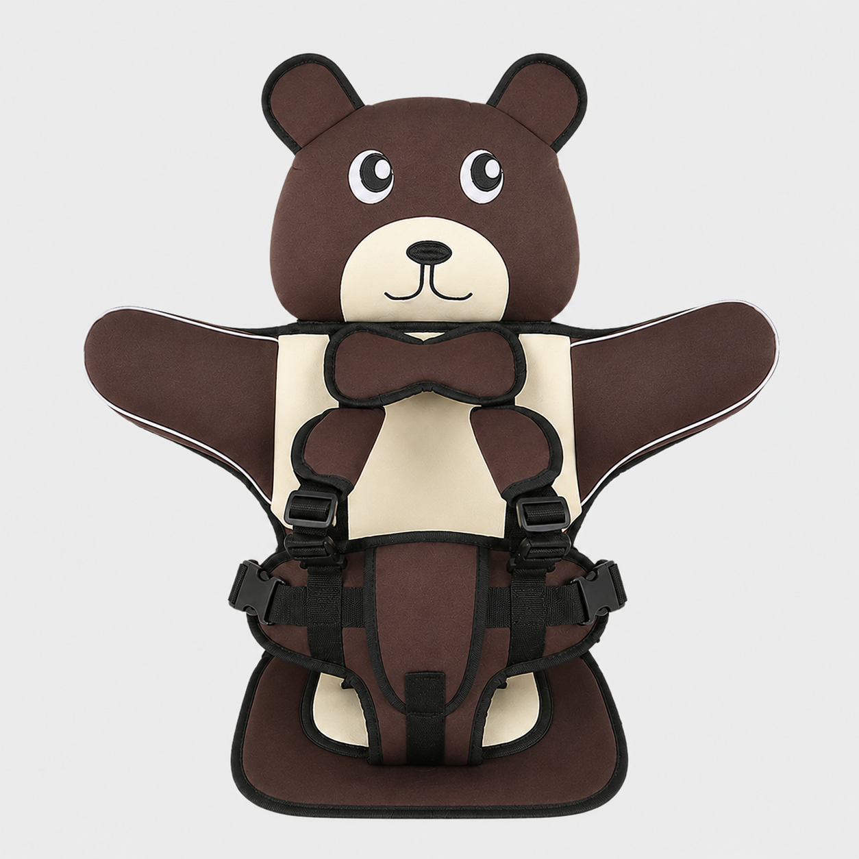 Child Booster Seat for Travel - Adjustable with Bear Pattern