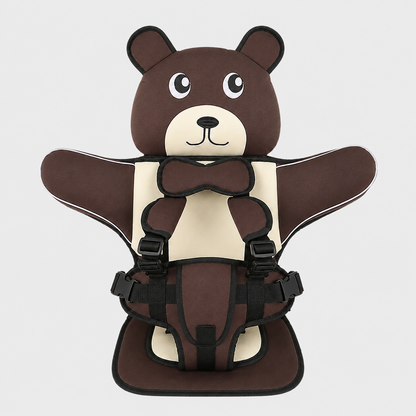 Child Booster Seat for Travel - Adjustable with Bear Pattern