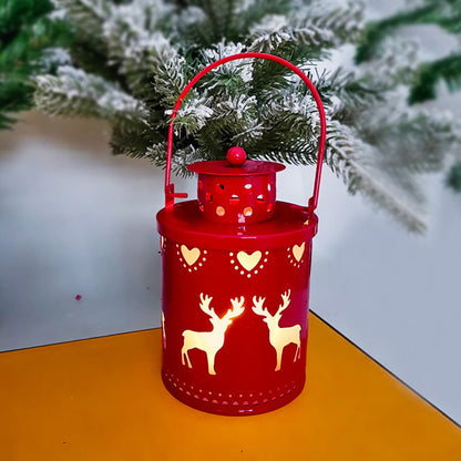 Flickering LED Light Christmas Candle – Indoor Decorative Iron Holder