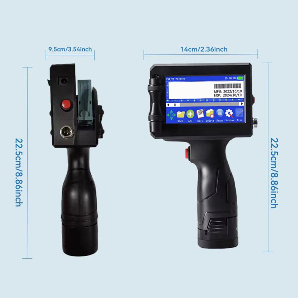 Portable Handheld Inkjet Coder Printer 600 DPI