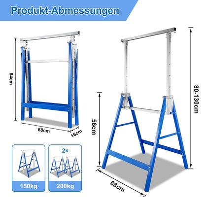 Adjustable Folding Scaffold Stands – Set of 2