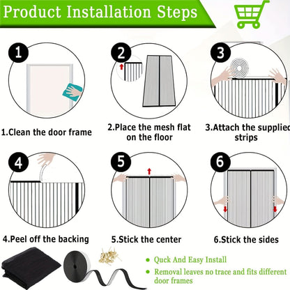 Magnetic Door Curtain for Insect Protection