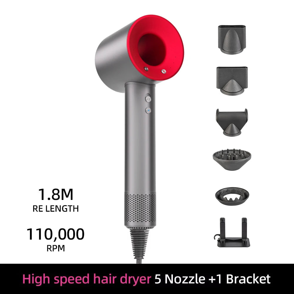 Ion Hair Dryer with Smart Temperature Control – 200 Million Negative Ions – 110,000 RPM