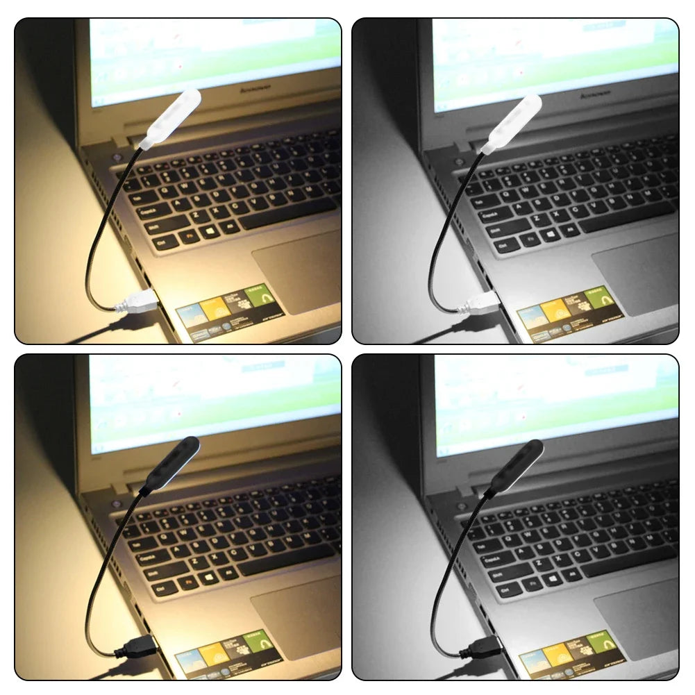 Rechargeable LED Reading Lamp with USB – Flexible Gooseneck, Warm & Cool White, Compatible with Laptop, PC & Power Bank