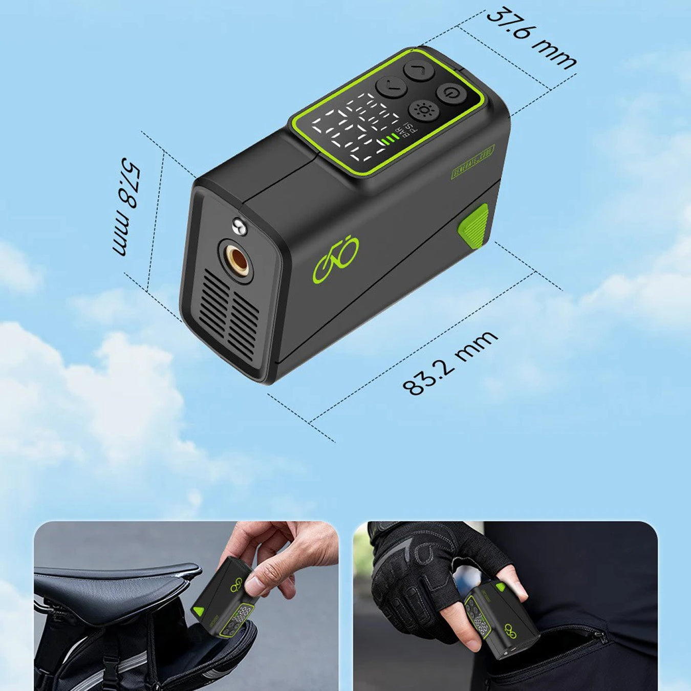 Electric Bicycle Inflator by AirVoltix