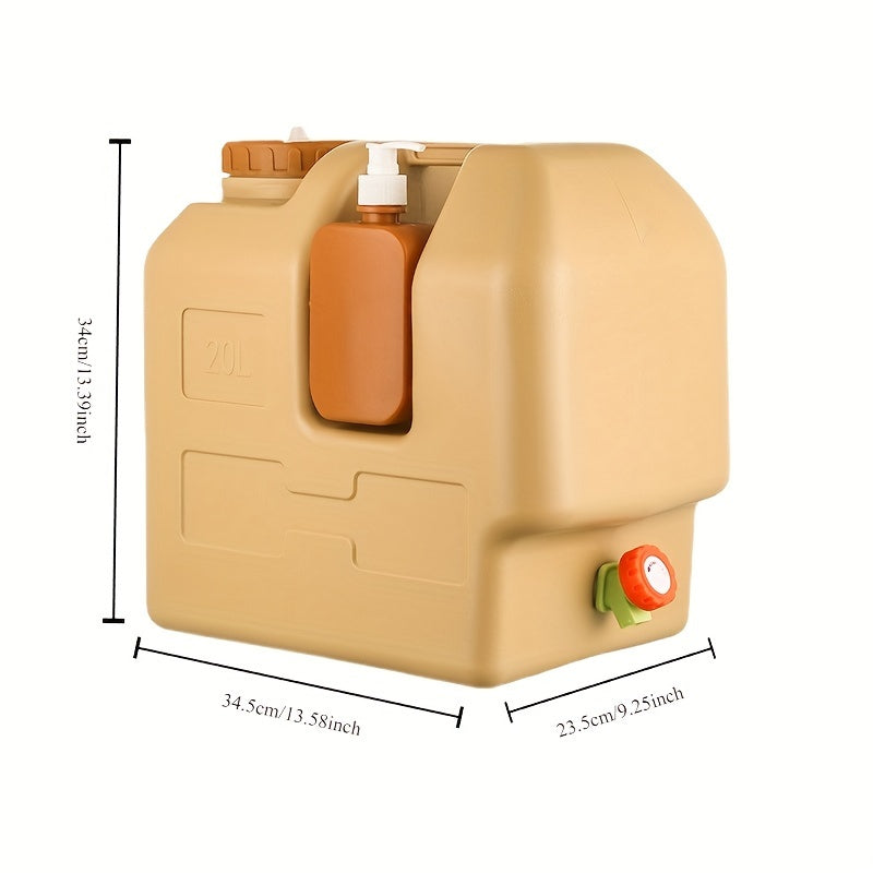 Portable Water Canister with Tap – Hygienic and Includes Soap Holder for Camping and Travel