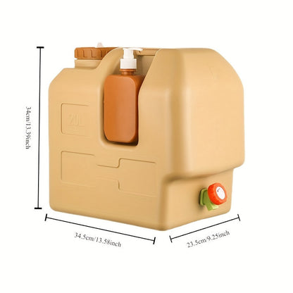 Portable Water Canister with Tap – Hygienic and Includes Soap Holder for Camping and Travel