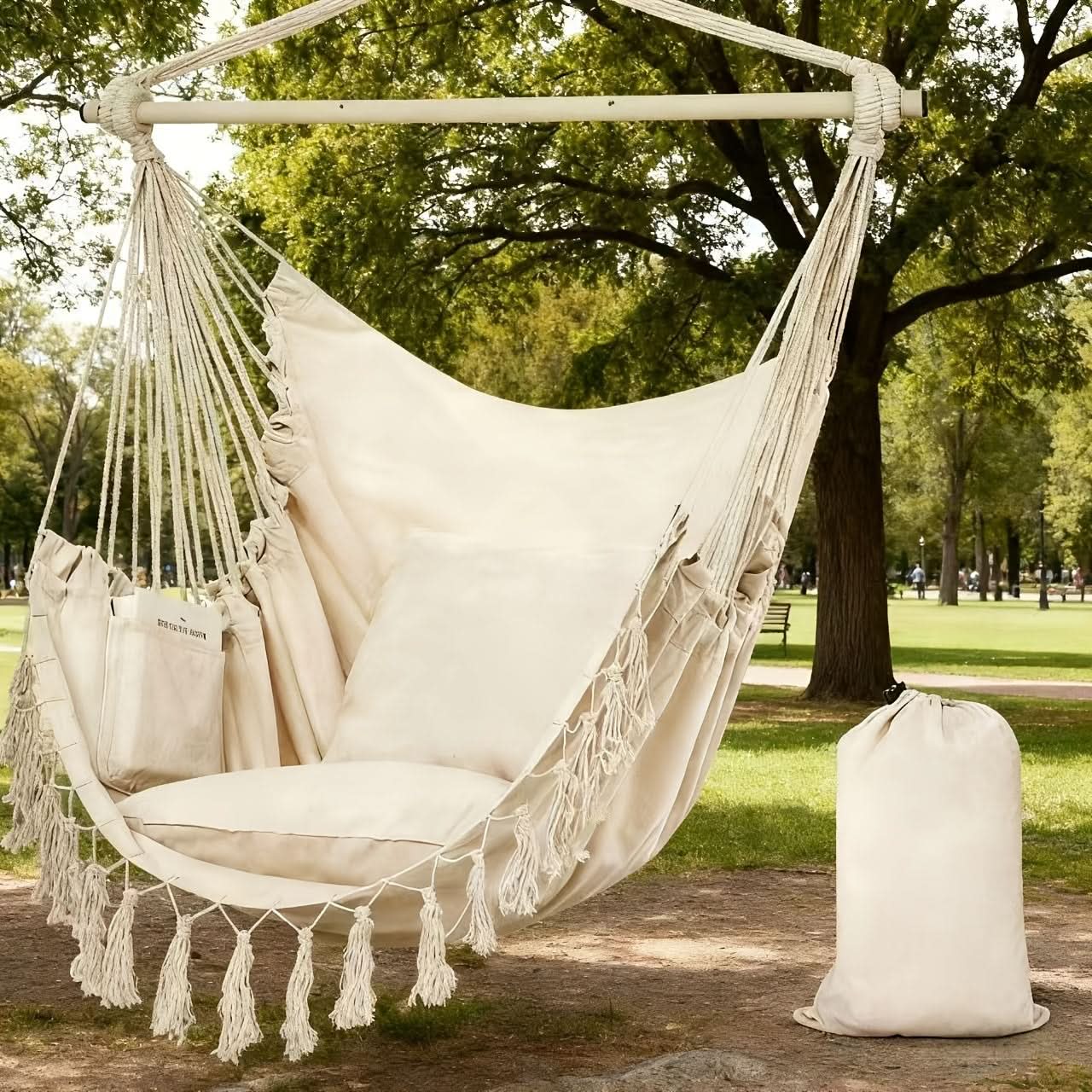 Portable Hammock Chair with Hanging Tassels