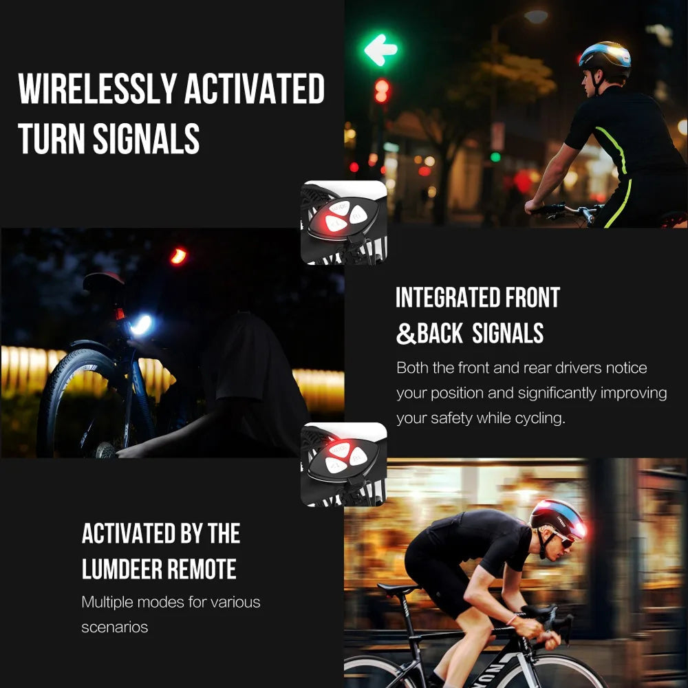 Smart LED Bicycle Helmet with Turn Signals and Triple Layer Safety