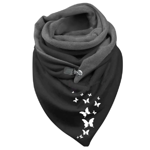 Soft Wrap Scarf with Button Print for Winter