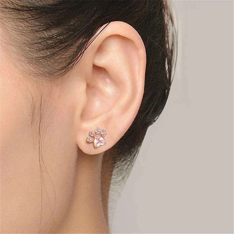 Adorable Cat Paw Charm Earrings