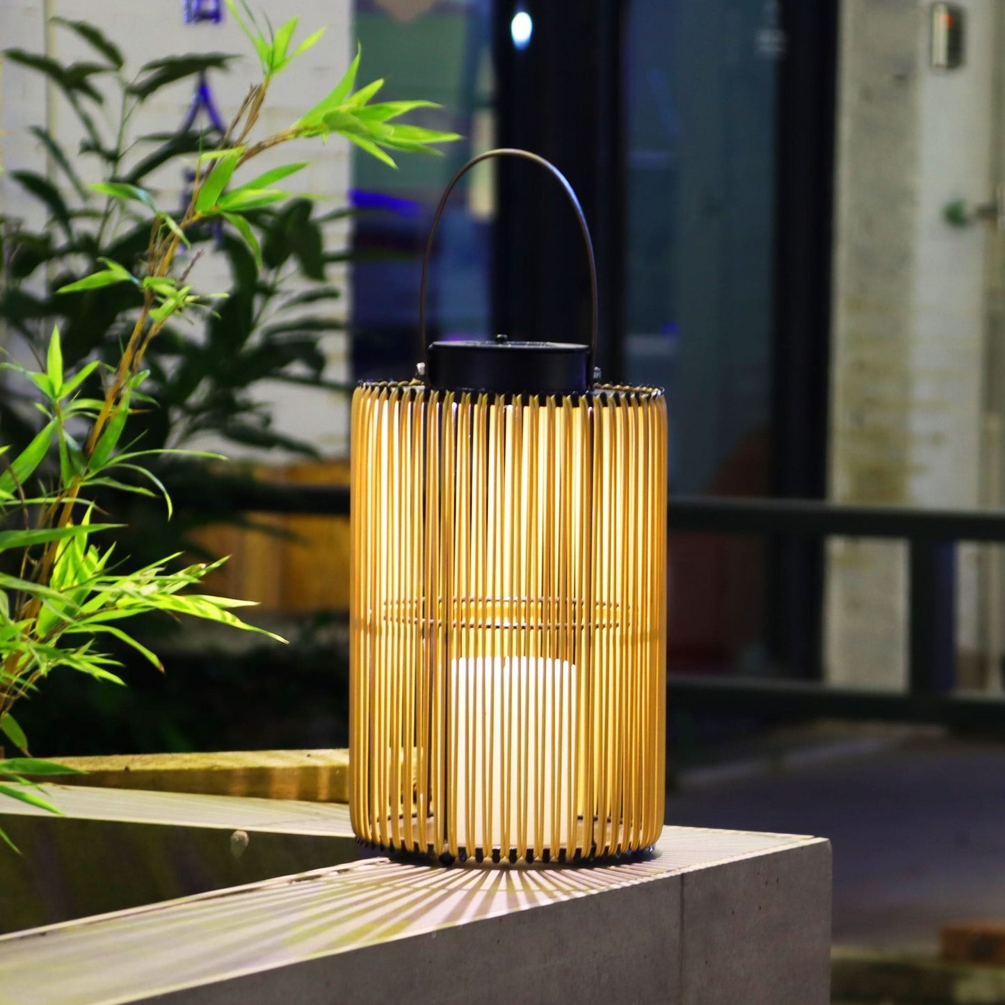 Solar-Powered Lantern for Outdoor Patio and Lawn Illumination