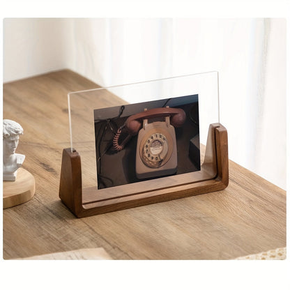 Modern Minimalist Desk Display Frame for Photos - Acrylic Wood Design