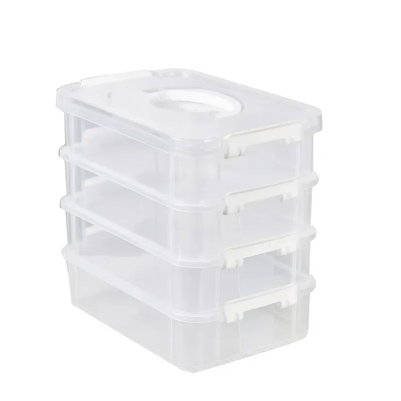 Extra Large Storage Container with Lid | Clear Plastic | 4-Tier Stackable Toy Organizer