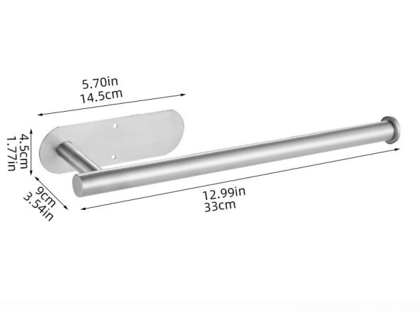 Stainless Steel Kitchen Towel Holder - Under Cabinet Mount