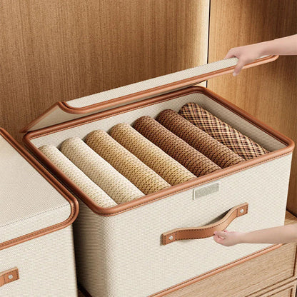 Foldable Storage Box with Lid | Rectangular Organizer | Oxford Fabric