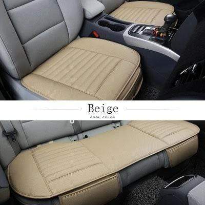 Bamboo Charcoal Car Seat Cushion - Odor Absorbing Leather Design for All Seasons