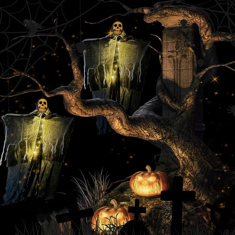Hanging LED Skull Spirit Decoration for Halloween - 57 x 80 cm