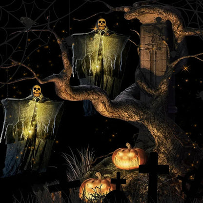 Hanging LED Skull Spirit Decoration for Halloween - 57 x 80 cm