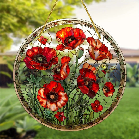 Acrylic Flower Pot Sun Catcher Pendant | 20 cm | 2D Color Print | Window Decoration