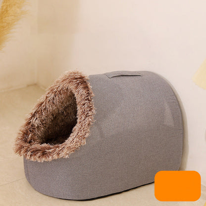Cozy Animal Cave Bed | Warm and Comfortable Retreat for Your Furry Friend