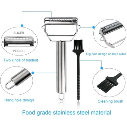 Double Vegetable Peeler with Julienne Feature - Stainless Steel