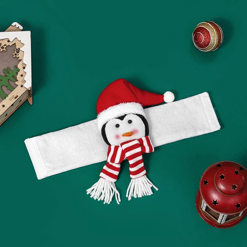 Christmas Curtain Holders - Penguin, Santa, Moose & Snowman - 14"x6.7