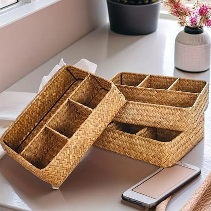 Rattan Storage Basket Organizer