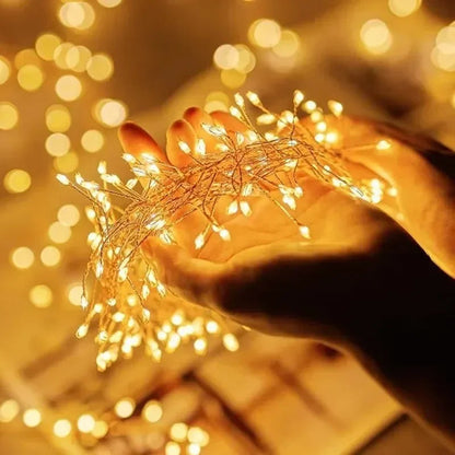 LED String Lights with Firework Design - 8 Lighting Modes & Remote - USB Powered for Indoor and Outdoor Use