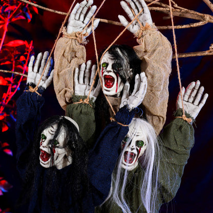 Halloween Ghost Decoration – Creepy Hanging Design with Blood Stains