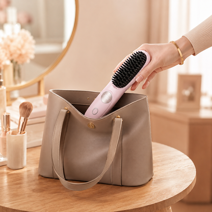 LED Display Cordless Hair Straightening Brush
