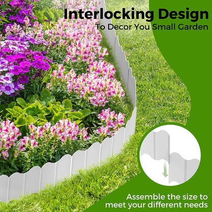 Flexible Garden Bed Plastic Edging System | Easy Installation | 15 × 14 cm