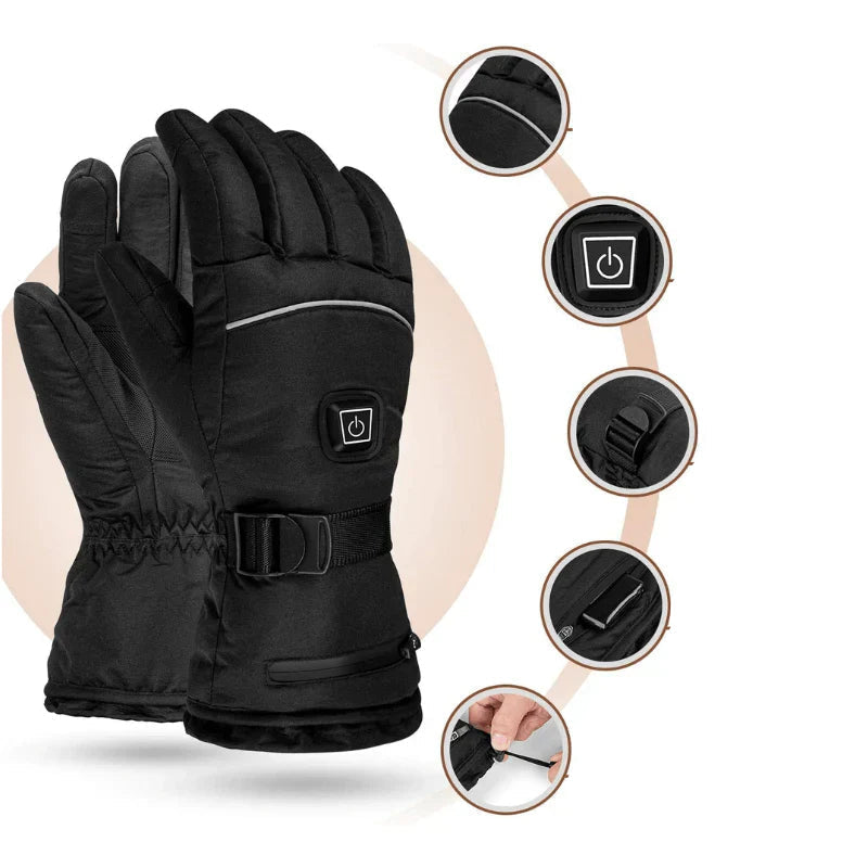 Heated Gloves with Three Heat Settings | Touchscreen Compatible | Black
