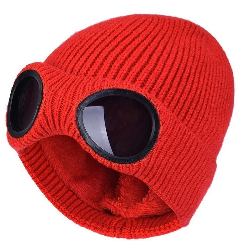 Windproof Stylish Headgear with Removable Goggles for Warmth