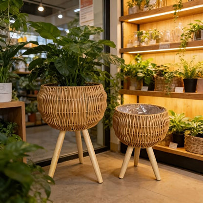 Indoor Boho Planter Basket Set for Stylish Greenery Decor