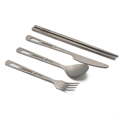 Lightweight Camping Cutlery Set - Titanium Flatware for Outdoor Use