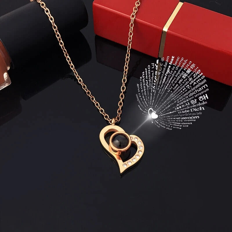Roman Necklace | Eternal Rose and Heart Pendant | Luxurious Gift Set