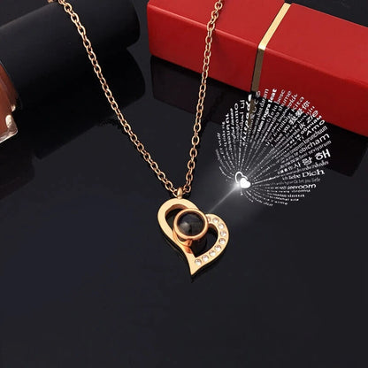 Roman Necklace | Eternal Rose and Heart Pendant | Luxurious Gift Set