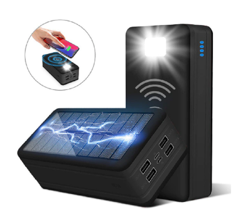 Portable Solar Power Bank with Wireless Fast Charging