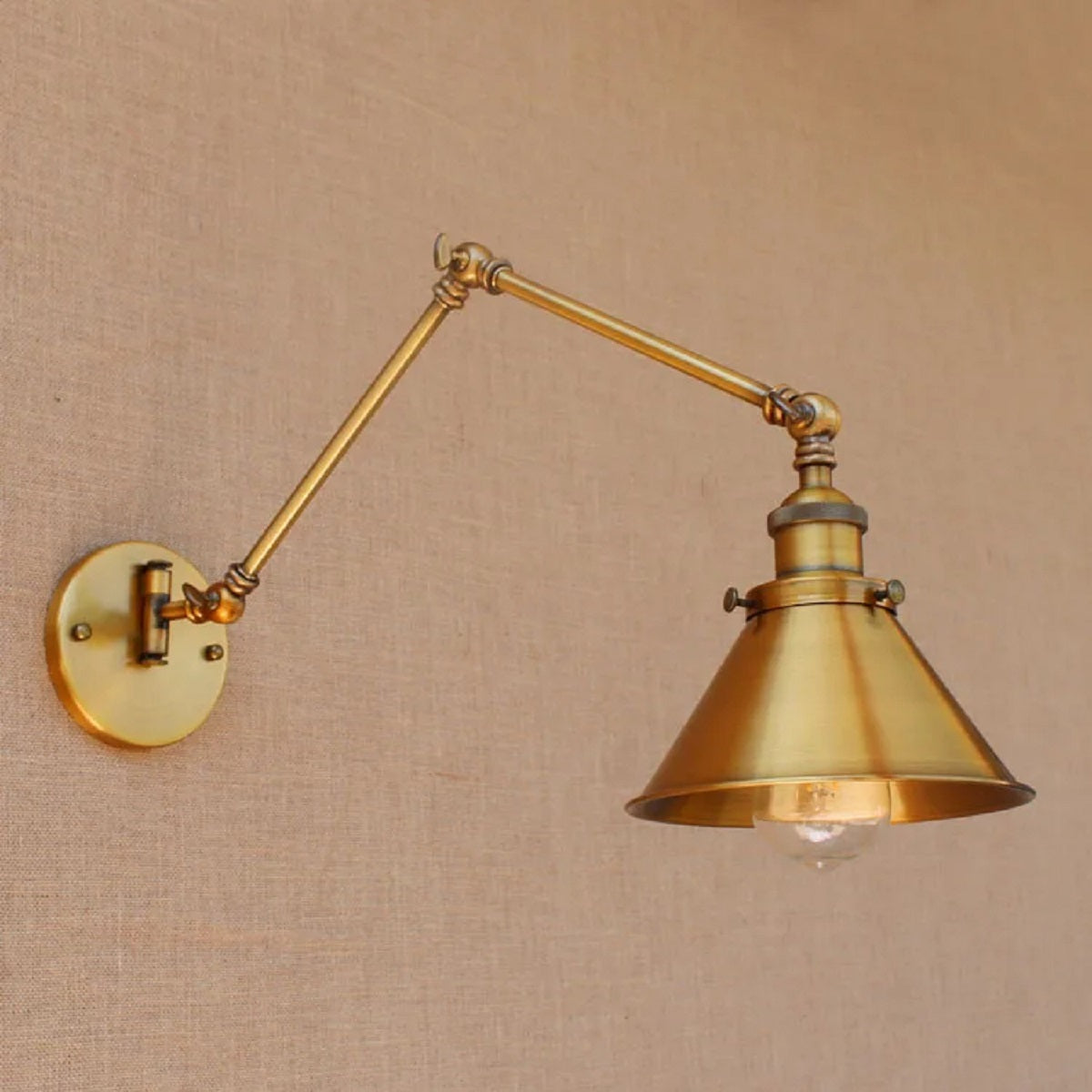 Wall Lamp with Swing Arm in Vintage Industrial Style