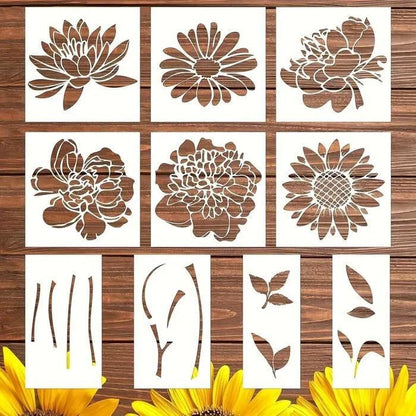 Flower Stencil Set for Crafting - Blooming Designs [Last Day Discount]