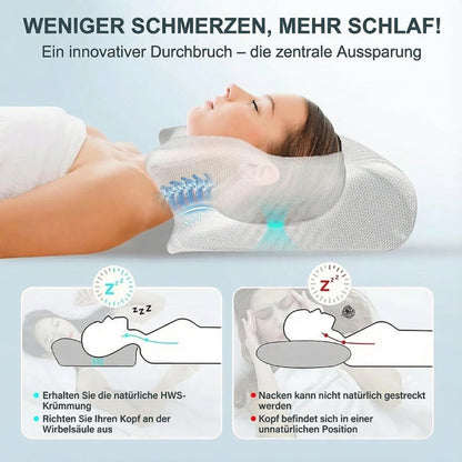 Ergonomic Neck Support Pillow | Memory Foam Contour Design for Side and Back Sleepers | Pressure Relief for Neck and Shoulders | Breathable Cover