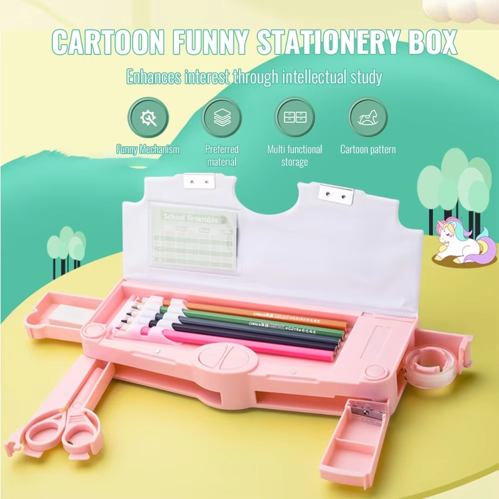 Effortless Pencil Case with Built-in Sharpeners