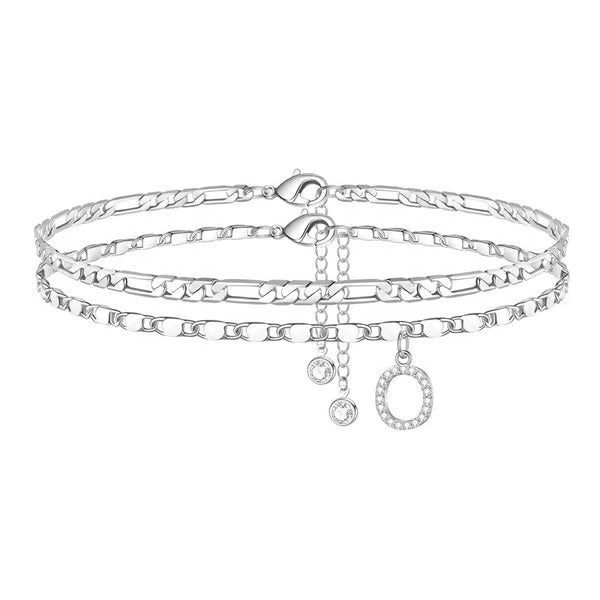 Customizable Layered Anklet | Adjustable & Hypoallergenic | Gold/Silver | 21.5 cm + 5 cm