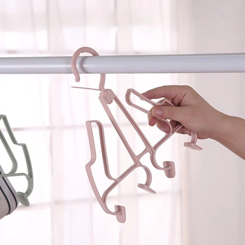 Double-Layer Shoe Drying Rack with Hooks | Wind-Resistant Shoe Storage for Balcony
