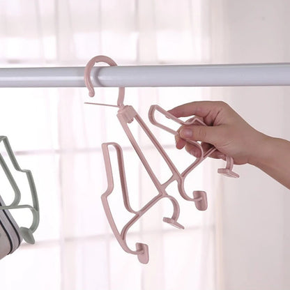 Double-Layer Shoe Drying Rack with Hooks | Wind-Resistant Shoe Storage for Balcony