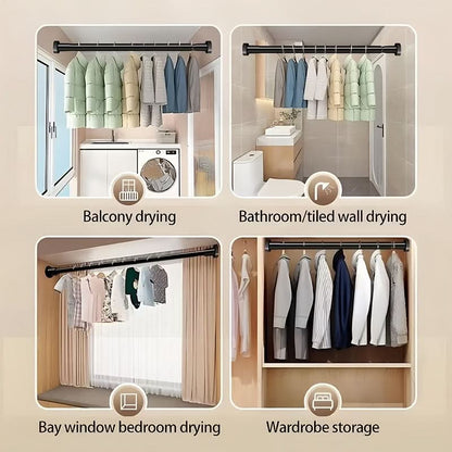 Reinforced Spring Tension Rod for Bathrooms and Closets