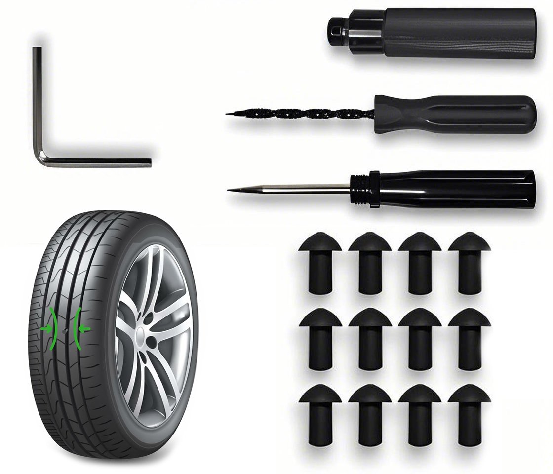 Ultimate Tire Repair Kit for Tubeless Tires | 12 Seal Plugs & Tools for Quick Fixes | Optional Tire Pump